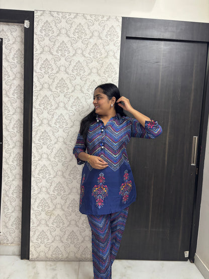 Blue Guldastan Co-ord Set