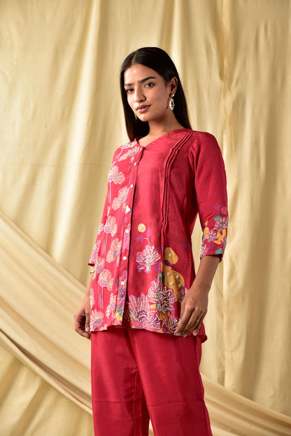 Crimsom Red Bhagicha Co-ord Set