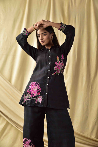 Black Floral Printed Co-ord set