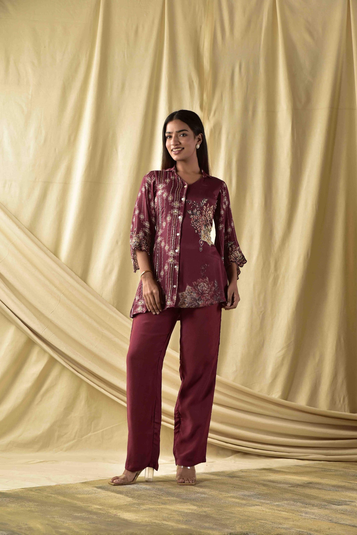 Mauve  Floral Co-ord Set