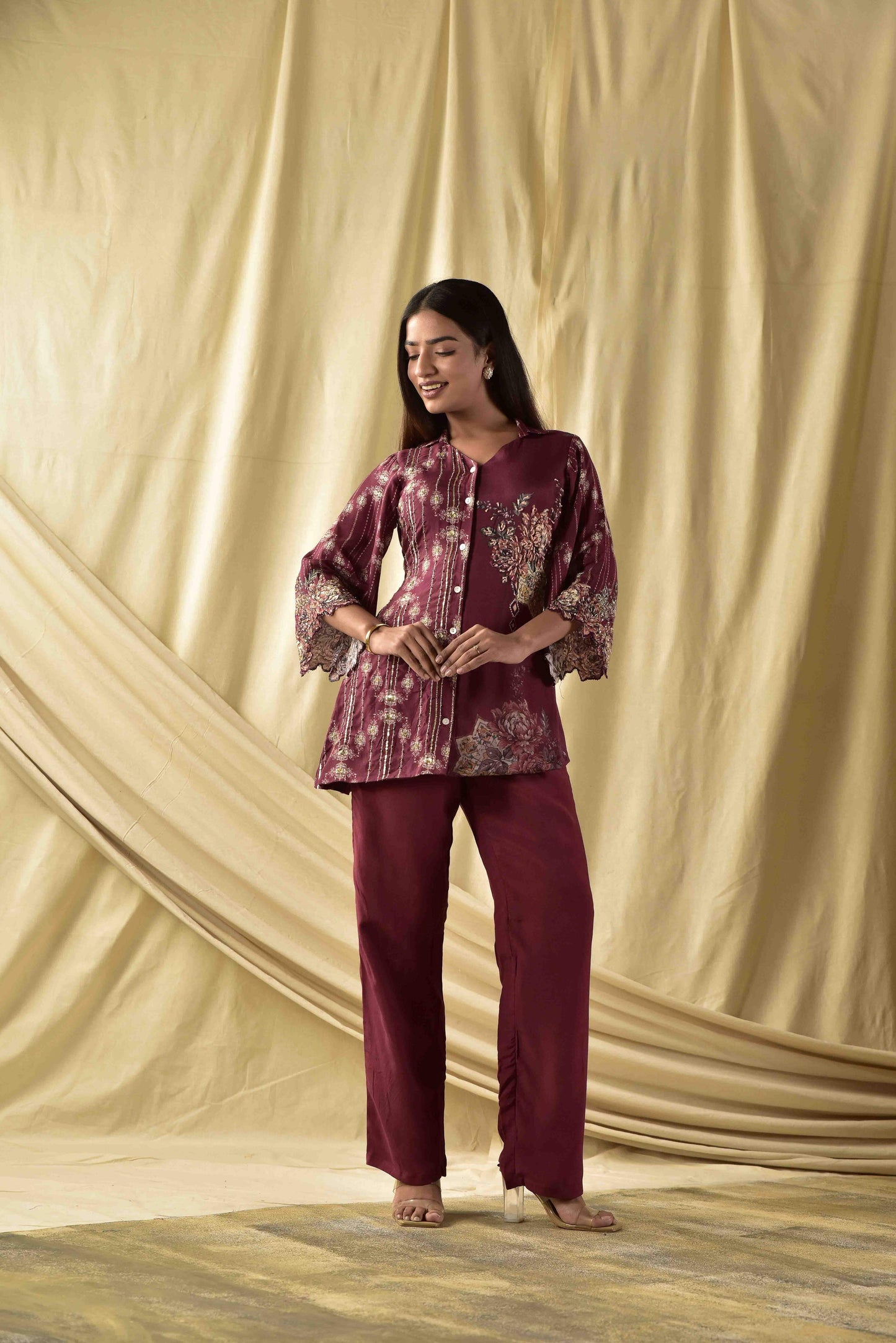 Mauve  Floral Co-ord Set
