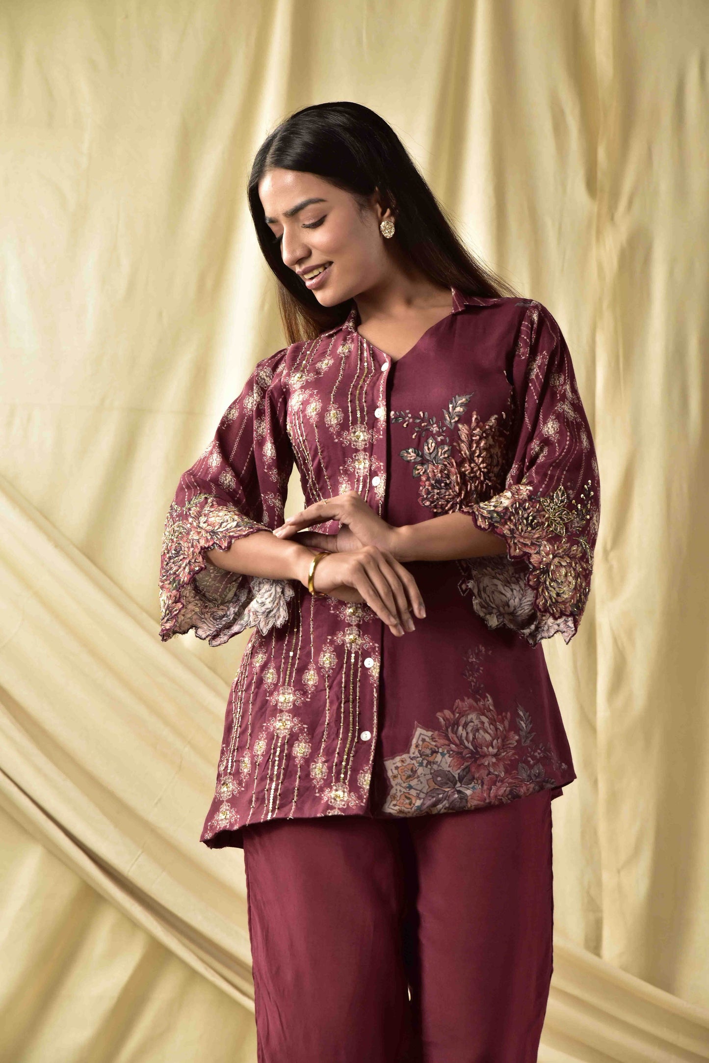 Mauve  Floral Co-ord Set