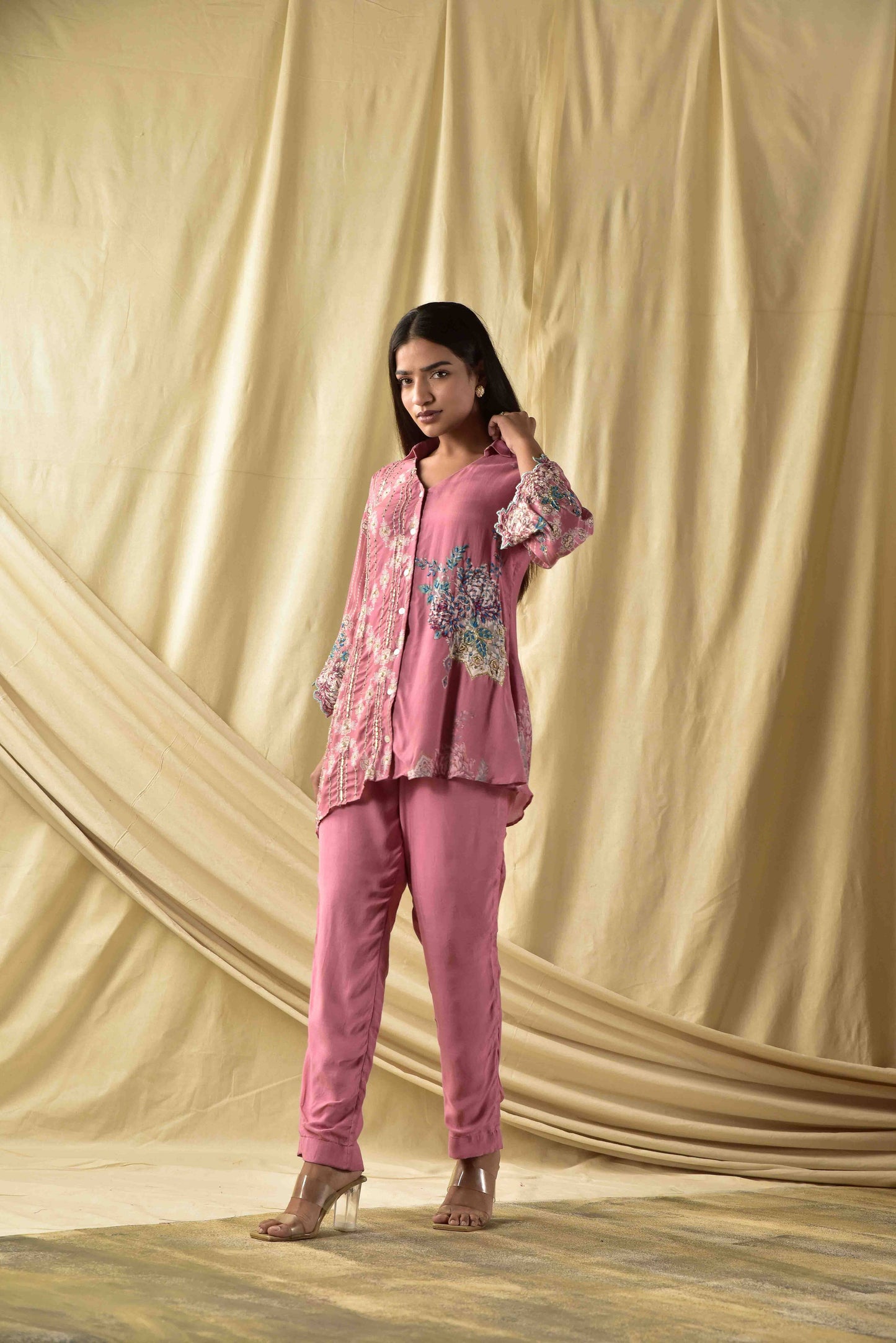 Light Mauve  Floral  Co-ord Set