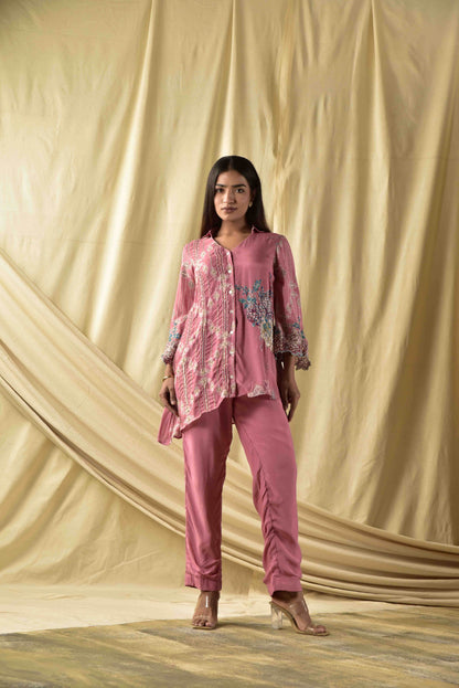 Light Mauve  Floral  Co-ord Set