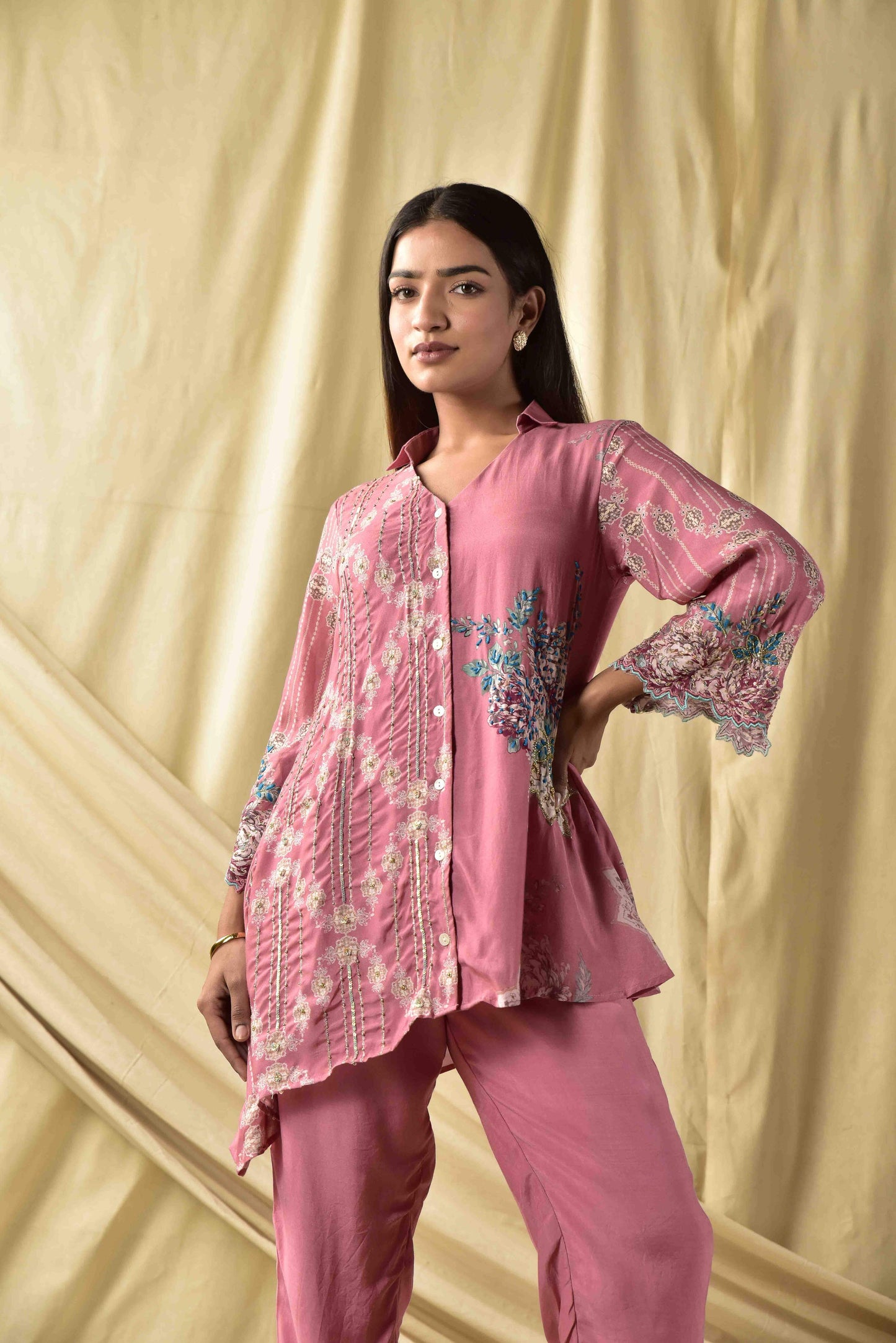 Light Mauve  Floral  Co-ord Set