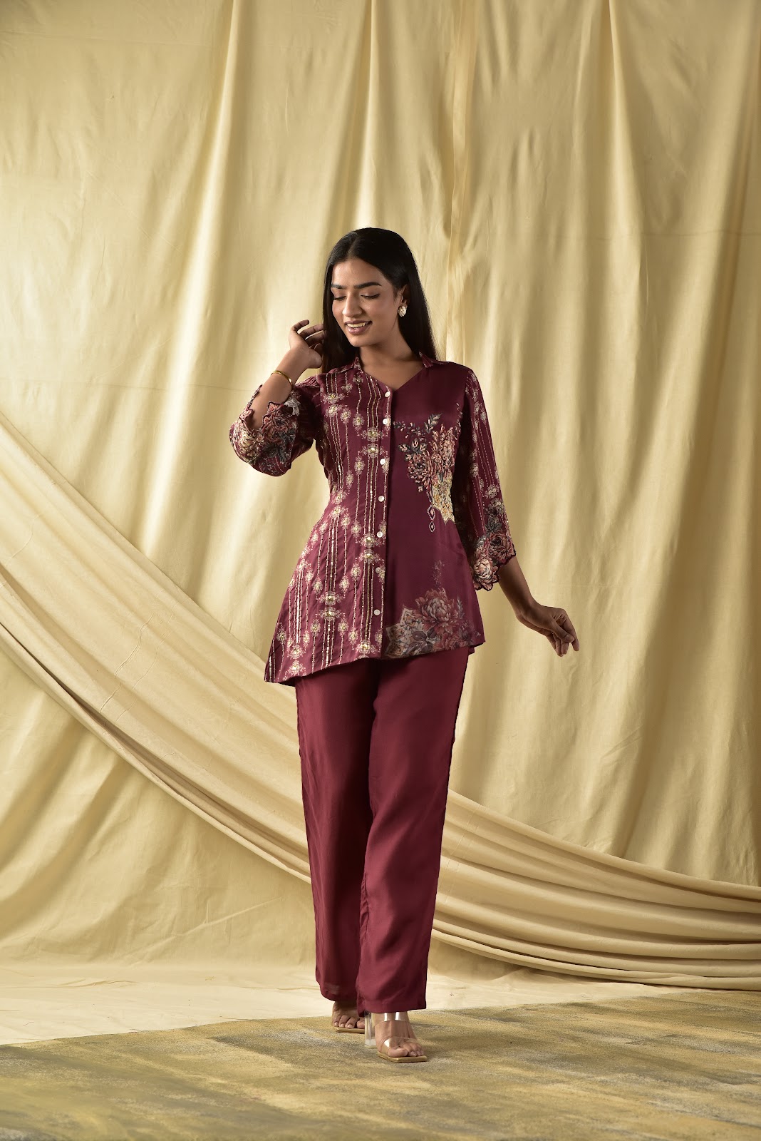 Mauve  Floral Co-ord Set